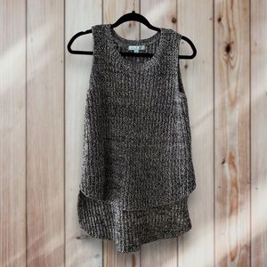 ✨ She + Sky Francesca’s Grey Multi Knit Sweater Vest High Low Bottom